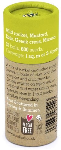 Wild Rocket Salad Herb Garden Seedball Tubes - Sprouts of Bristol