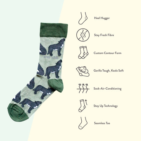 Wolves Bamboo Socks - Sprouts of Bristol