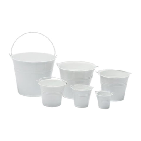 Zinc Basic Glossy White Bucket Pot - Sprouts of Bristol