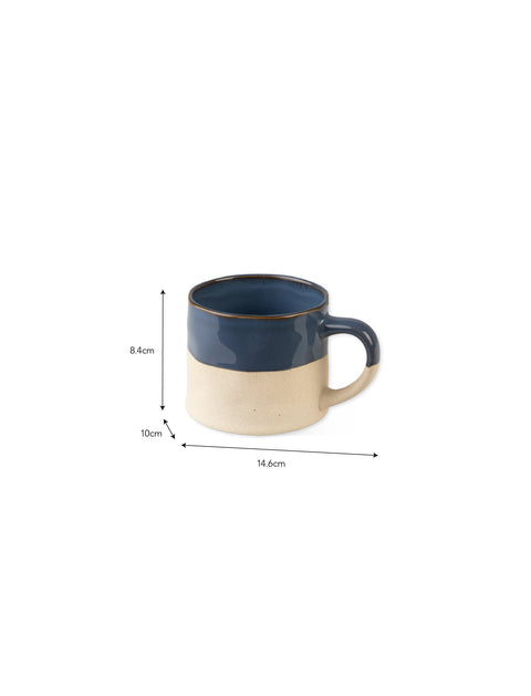 Bladon Half Glazed Mug – Steel Blue Stoneware