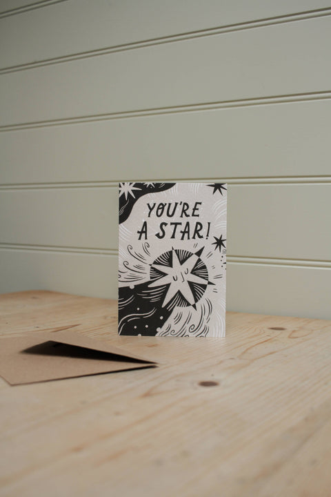 '¡Eres una estrella!' Tarjeta de felicitación de felicitación