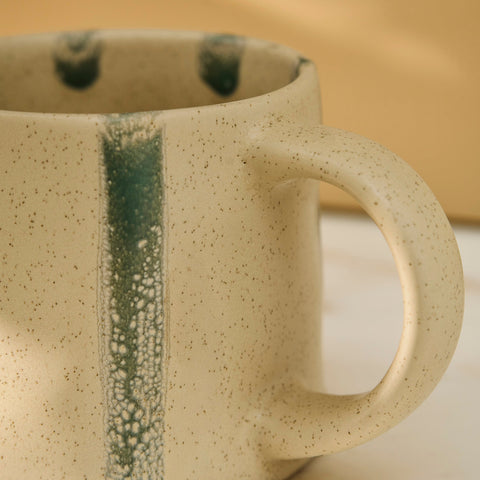 Woolstone Striped Mug – Rosemary Green Stoneware