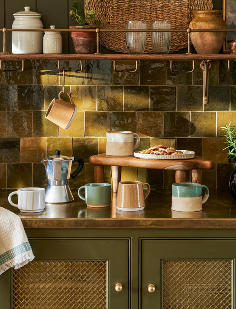 Bladon Half Glazed Mug – Rosemary Green Stoneware