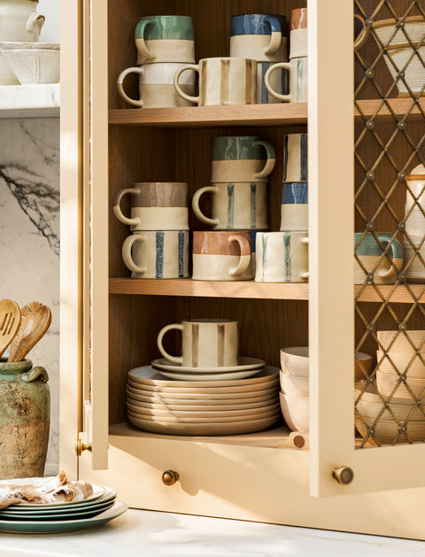 Bladon Half Glazed Mug – Rosemary Green Stoneware