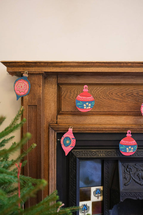 Baubles Sewn Garland - Sprouts of Bristol
