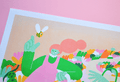 Bee Fields A3 Risograph Print - Sprouts of Bristol