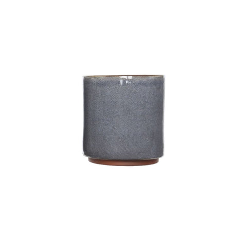 Beja Straight Glazed Ceramic Planter in Blue - Sprouts of Bristol