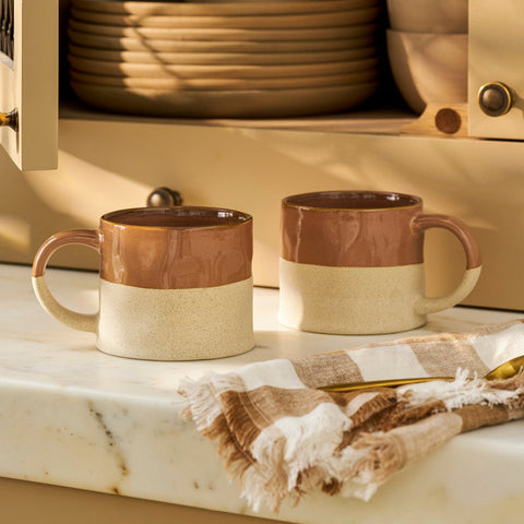 Bladon Half Glazed Mugs in Terracotta - Sprouts of Bristol