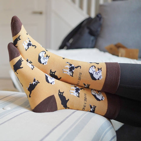 Brown Cats Bamboo Socks - Sprouts of Bristol
