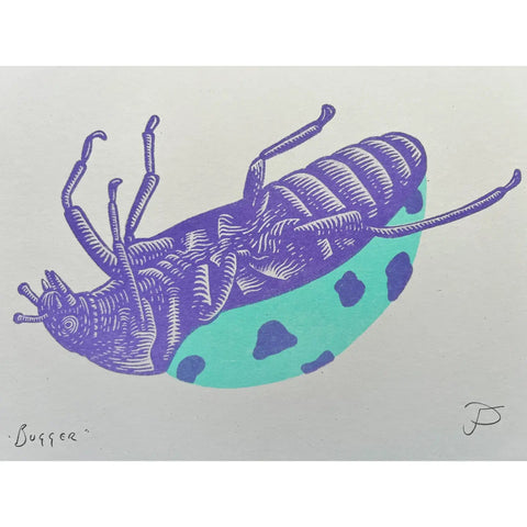 'Bugger' Ladybird Riso Art Print - Sprouts of Bristol