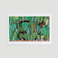 Cat in Leafy Bush Art Print - Sprouts of Bristol