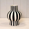 Ceramic Black & White Round Vase - Sprouts of Bristol
