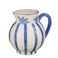 Ceramic Stripe Jug Vase – Blue - Sprouts of Bristol