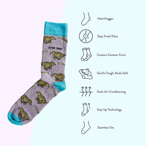 Cheetah Bamboo Socks - Sprouts of Bristol