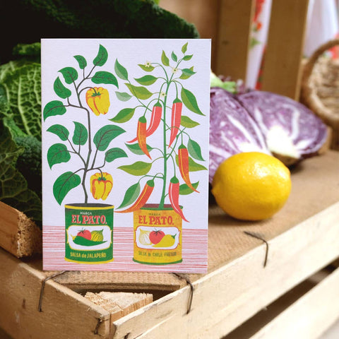 Chilli Peppers | Everyday greetings card | Garden, growing - Sprouts of Bristol