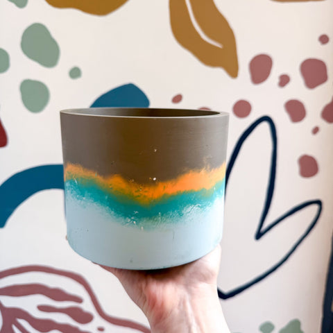 Cocoa Brown Jesmonite Pot [Beneath the Canopy RHS Collab] - Sprouts of Bristol