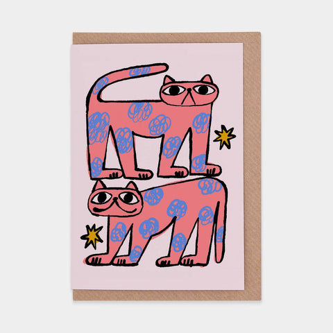 Colour Me Cats Greetings Card by Marcello Velho - Sprouts of Bristol