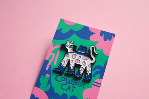 Cowboy Cat Enamel Pin - Sprouts of Bristol