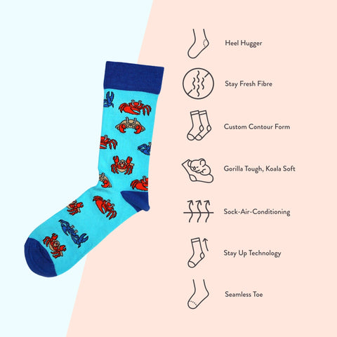 Crab Bamboo Socks - Sprouts of Bristol