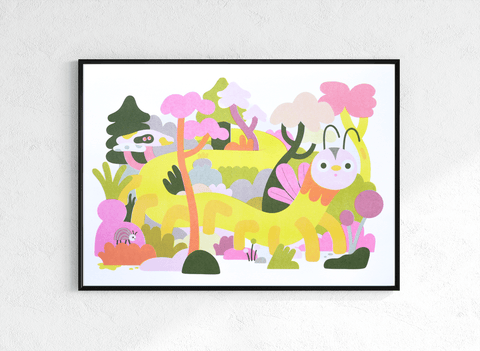 Creepy Crawly A3 Risograph Print - Sprouts of Bristol