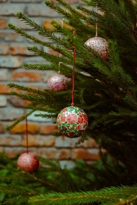 Crimson Flowers Bauble - Sprouts of Bristol
