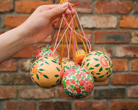 Crimson Flowers Bauble - Sprouts of Bristol