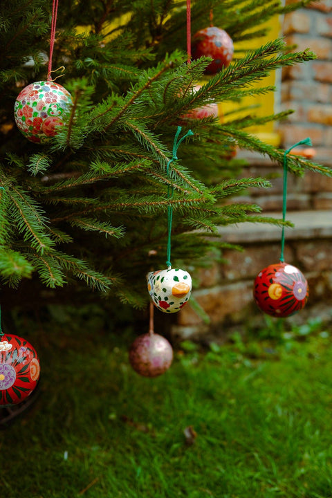 Crimson Flowers Bauble - Sprouts of Bristol