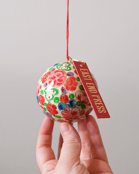 Crimson Flowers Bauble - Sprouts of Bristol