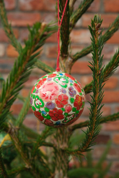 Crimson Flowers Bauble - Sprouts of Bristol
