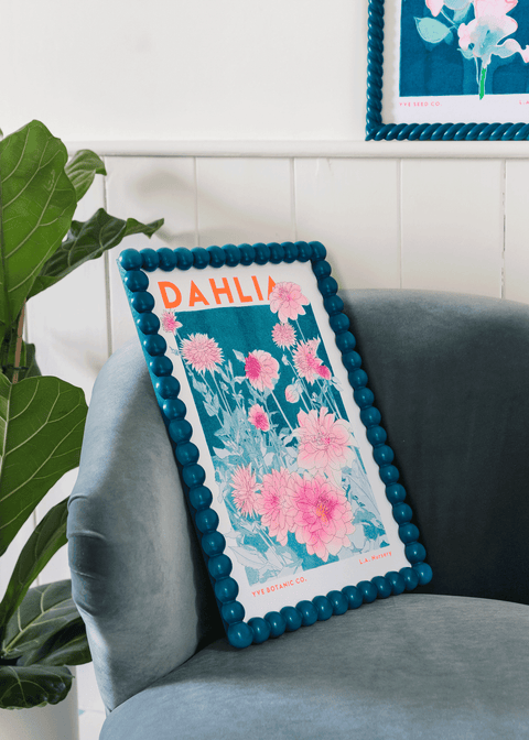 Dahlia Flower Risograph Print - Sprouts of Bristol