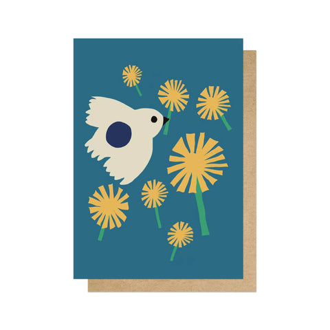 Dandelion Bird Greetings Card - Sprouts of Bristol