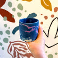 Dark Blue and Strawberry Pink Jesmonite Mini Pot - Sprouts of Bristol
