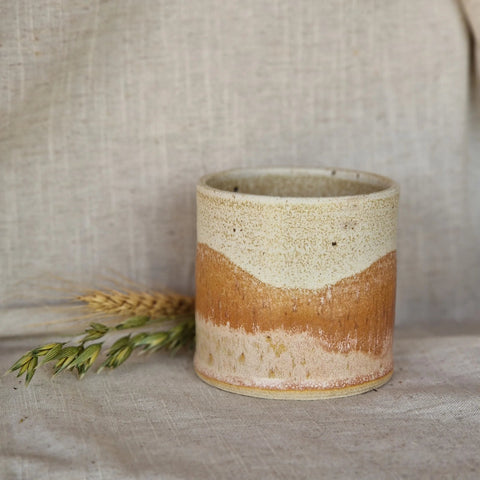 Dunes - Natural Orange, Brown & Cream Handmade Ceramic Plant Pot - Sprouts of Bristol