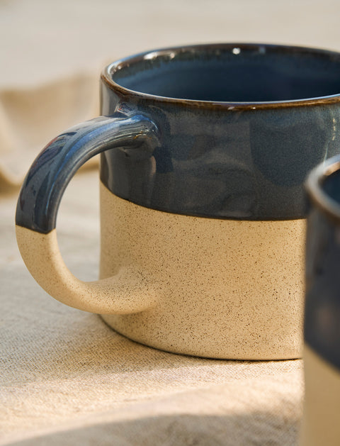 Bladon Half Glazed Mug – Steel Blue Stoneware