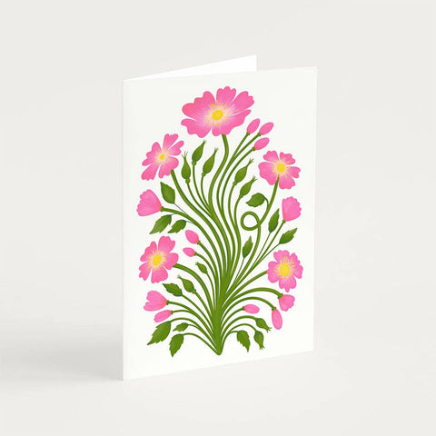 Tarjeta de felicitación botánica Rosas silvestres