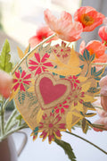 Floral Heart Hand Screen Printed Greetings Card - Sprouts of Bristol