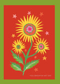 'Flower Burst 4' Greetings Card - Sprouts of Bristol
