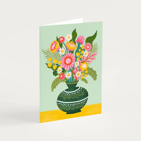 Flowers in a Vase 1 Greetings Card - Sprouts of Bristol
