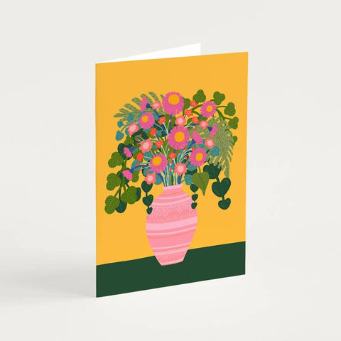 Flowers in a Vase 4 Greetings Card - Sprouts of Bristol