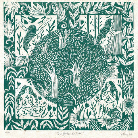 Forest Bather Greetings Card - Sprouts of Bristol