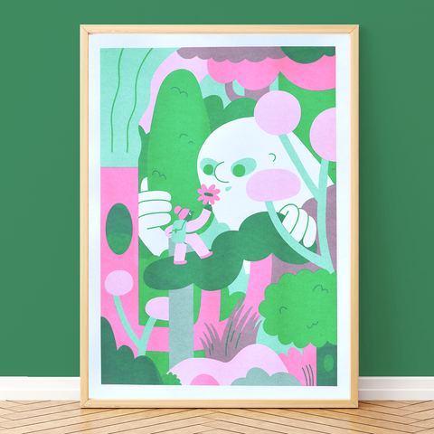 Forrest Friends A3 Risograph Print - Sprouts of Bristol