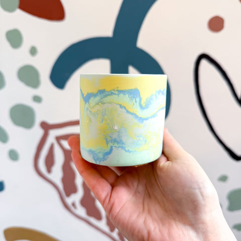 Fresh Water Blue Jesmonite Mini Pot [Beneath the Canopy RHS Collab] - Sprouts of Bristol