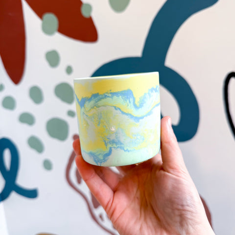 Fresh Water Blue Jesmonite Mini Pot [Beneath the Canopy RHS Collab] - Sprouts of Bristol