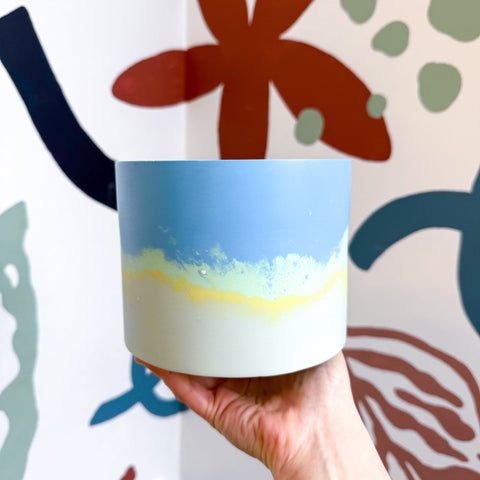 Fresh Water Blue Jesmonite Pot [Beneath the Canopy RHS Collab] - Sprouts of Bristol