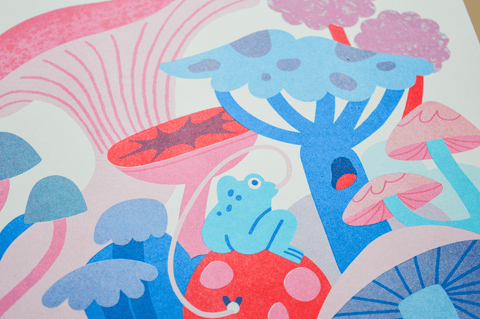 Froggy A3 Risograph Print - Sprouts of Bristol