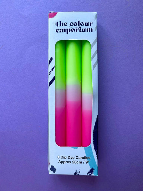 Glow Sticks - Dip Dye Dinner Candle Trio - Sprouts of Bristol