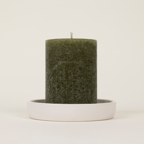 Granite & Moss, Scented Coloured Pillar Candle - Sprouts of Bristol