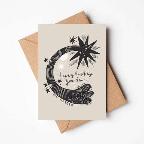'Happy Birthday You Star' Birthday Greetings Card - Sprouts of Bristol