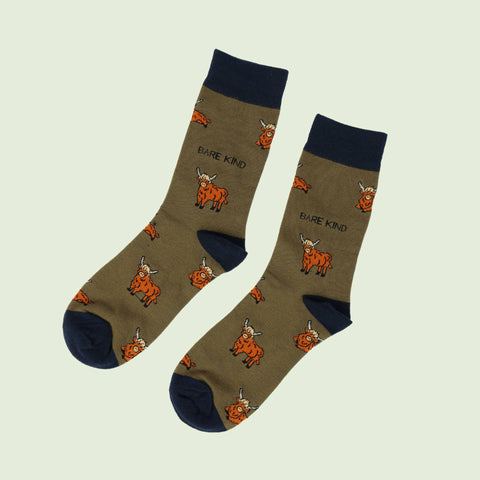 Highland Cow Bamboo Socks - Sprouts of Bristol