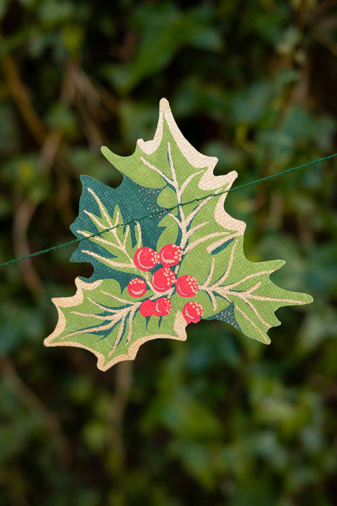 Holly and Ivy Sewn Garland - Sprouts of Bristol